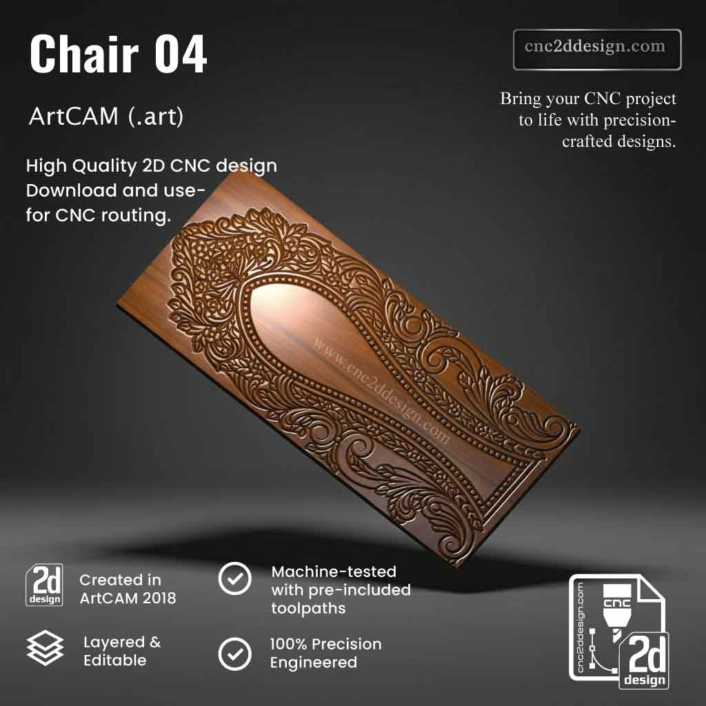 CNC 2D Chair Design 04 – Wood Carving Digital File