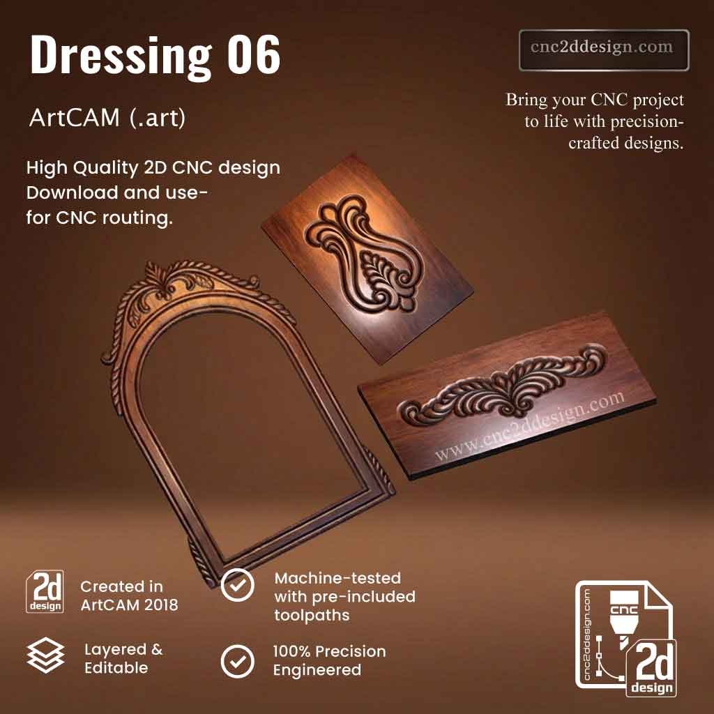 CNC 2D Dressing Design 06 – Wood Carving Digital File (.art)